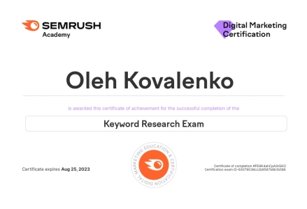 Investigación de palabras clave (expedido por Semrush) Investigación de palabras clave (expedido por Semrush)