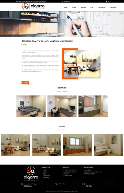 Diseño de página web corporativa para Construcciones Algarra