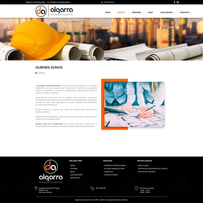 Diseño de página web corporativa para Construcciones Algarra