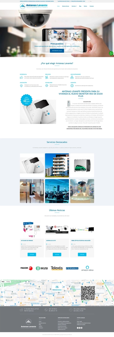 Renovación de web corporativa de Antenas Levante Valencia