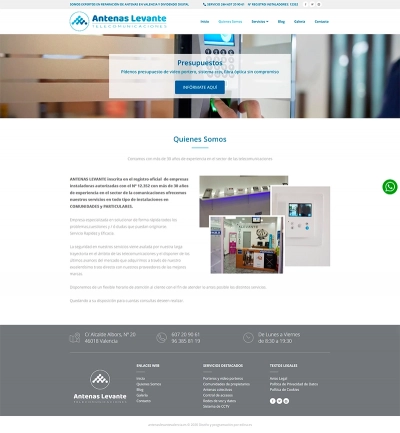 Renovación de web corporativa de Antenas Levante Valencia