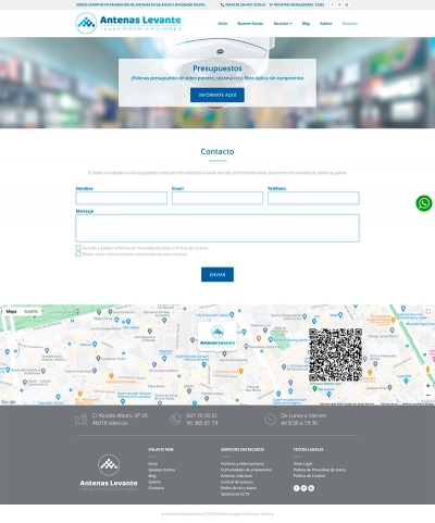 Renovación de web corporativa de Antenas Levante Valencia