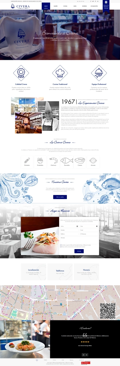Sitio web corporativo para Marisqueria Civera con diseño 