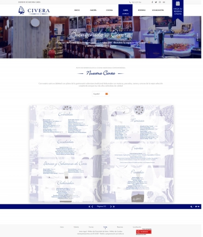 Sitio web corporativo para Marisqueria Civera con diseño 