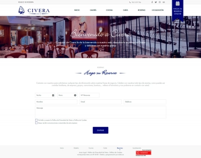 Sitio web corporativo para Marisqueria Civera con diseño 