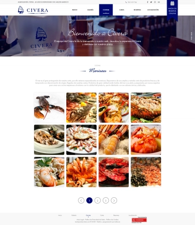 Sitio web corporativo para Marisqueria Civera con diseño 