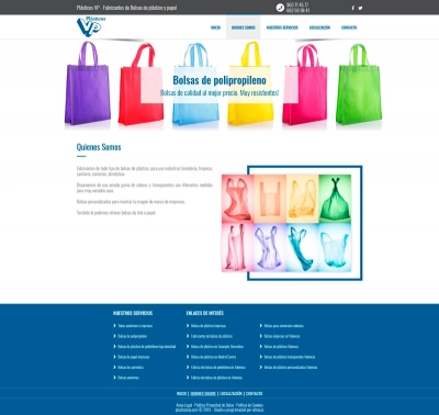 Diseño web para página corporativa de Plasticos VP