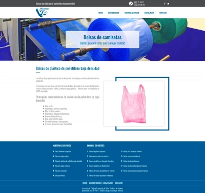 Diseño web para página corporativa de Plasticos VP