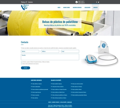 Diseño web para página corporativa de Plasticos VP