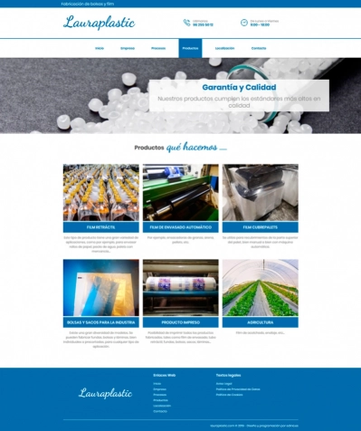 Diseño web corporativo para valenciana Laura Plastic