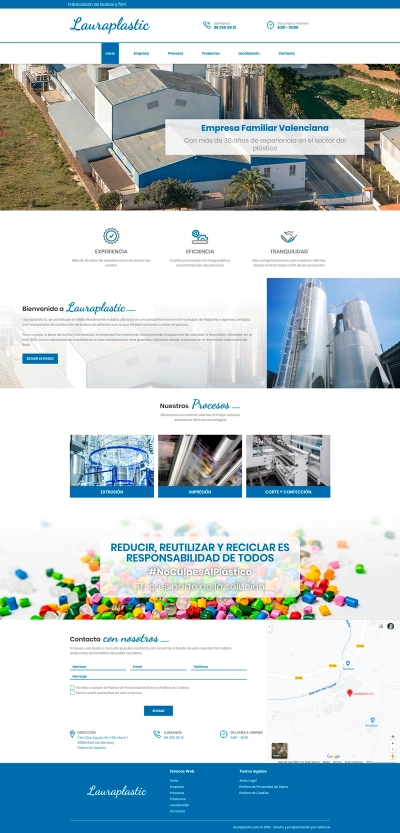 Diseño web corporativo para valenciana Laura Plastic