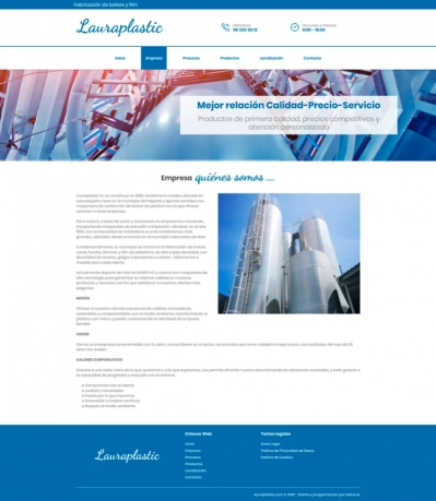Diseño web corporativo para valenciana Laura Plastic