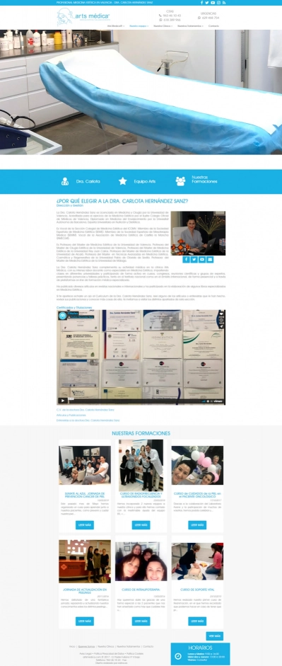 Web corporativa para la clínica Arts Médica