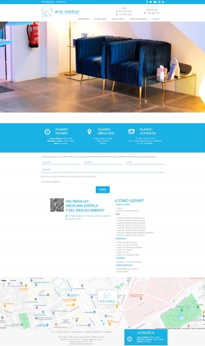 Web corporativa para la clínica Arts Médica