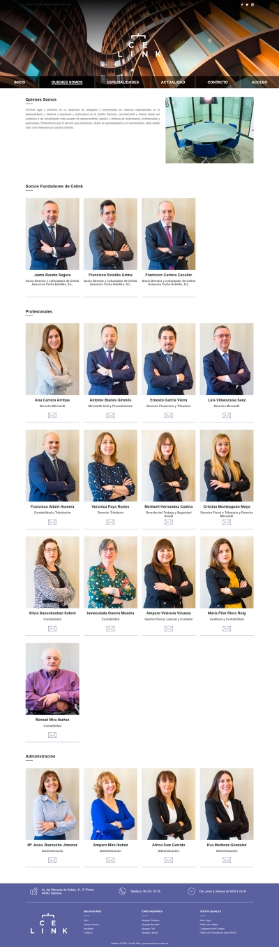 Página web corporativa para Celink Abogados