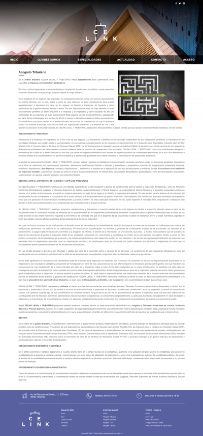 Página web corporativa para Celink Abogados
