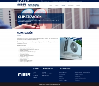 Página web corporativa para Miber