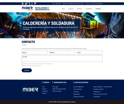 Página web corporativa para Miber