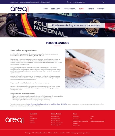 Página web corporativa para Área 91