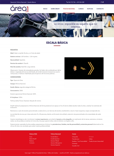 Página web corporativa para Área 91