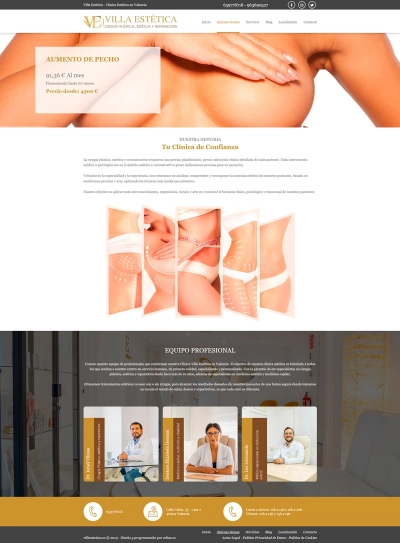 Diseño web corporativo para Villa Estética