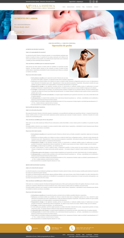 Diseño web corporativo para Villa Estética