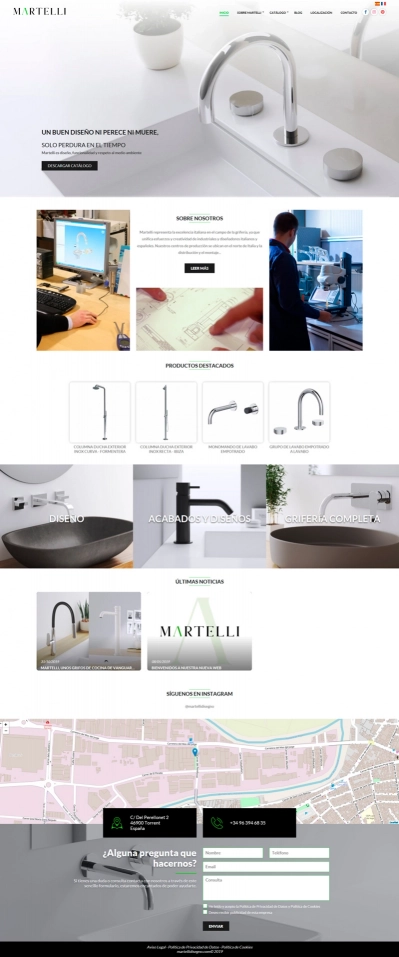 Página web corporativa para Martelli Disegno