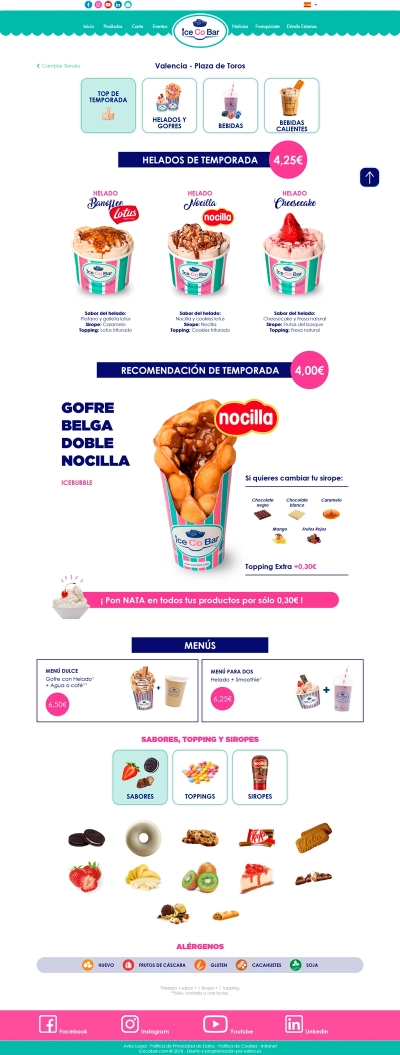 Páginas web para heladerías IceCoBar
