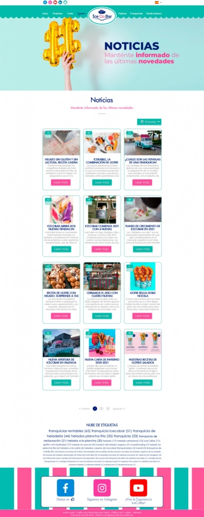Páginas web para heladerías IceCoBar