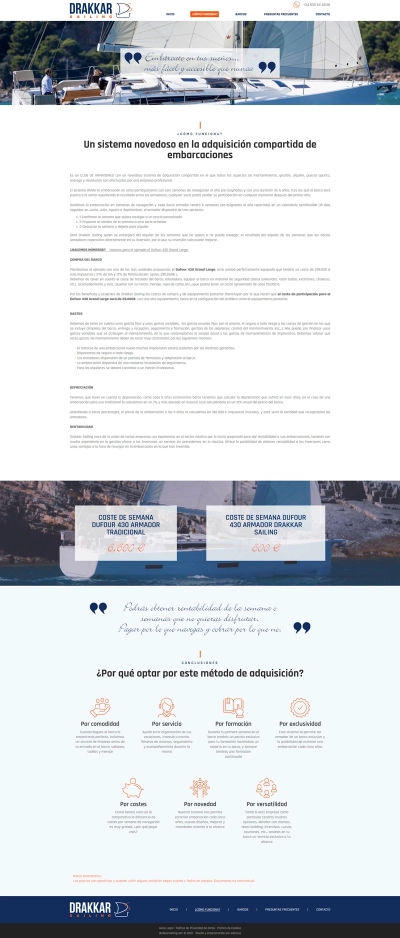 Diseño web a medida para Drakkar Sailing