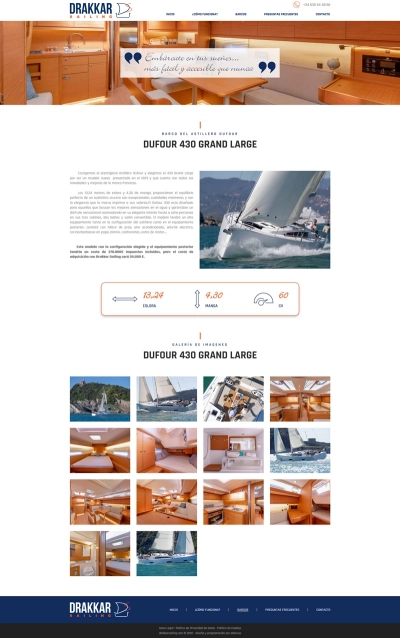 Diseño web a medida para Drakkar Sailing