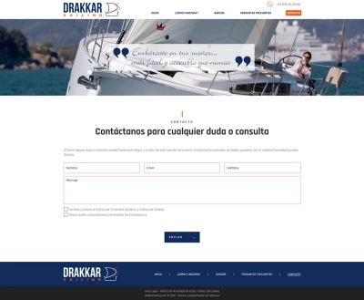 Diseño web a medida para Drakkar Sailing