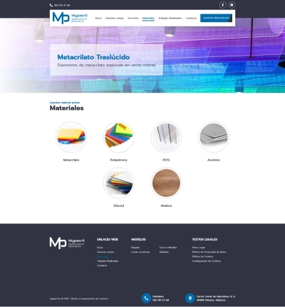 Nuevo diseño web para diseño sitio corporativo Mypacril