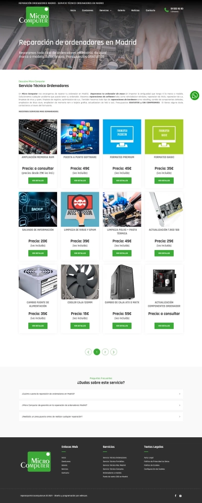 Desarrollo de una página web corporativa Repararpcmicrocomputer