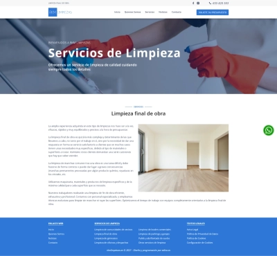 Página web corporativa para RKM Limpiezas