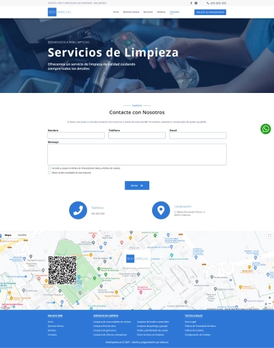 Página web corporativa para RKM Limpiezas