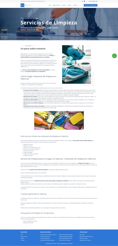 Página web corporativa para RKM Limpiezas