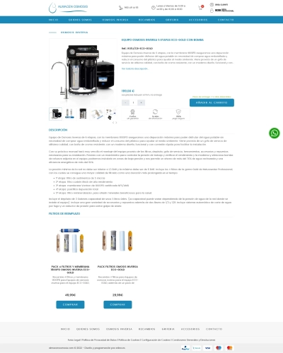 Diseño de web para tienda online para Almacén Osmosis