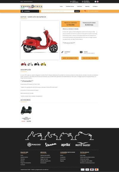 Diseño web para Vespa Turia
