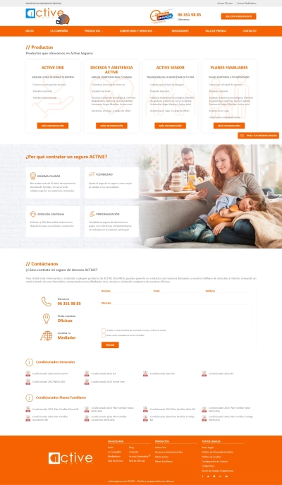 Web a medida para Active Seguros