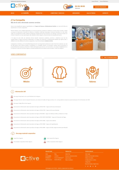 Web a medida para Active Seguros
