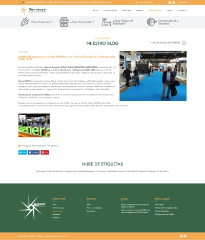 Diseño web para sitio corporativo Sunreuse Association