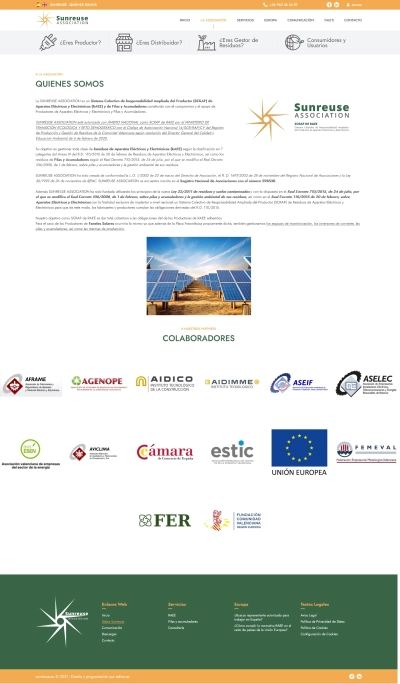 Diseño web para sitio corporativo Sunreuse Association