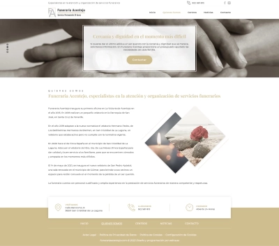 Sitio web corporativo para Funeraria Acentejo