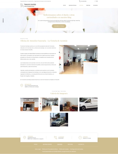 Sitio web corporativo para Funeraria Acentejo