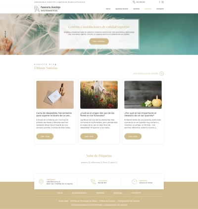 Sitio web corporativo para Funeraria Acentejo