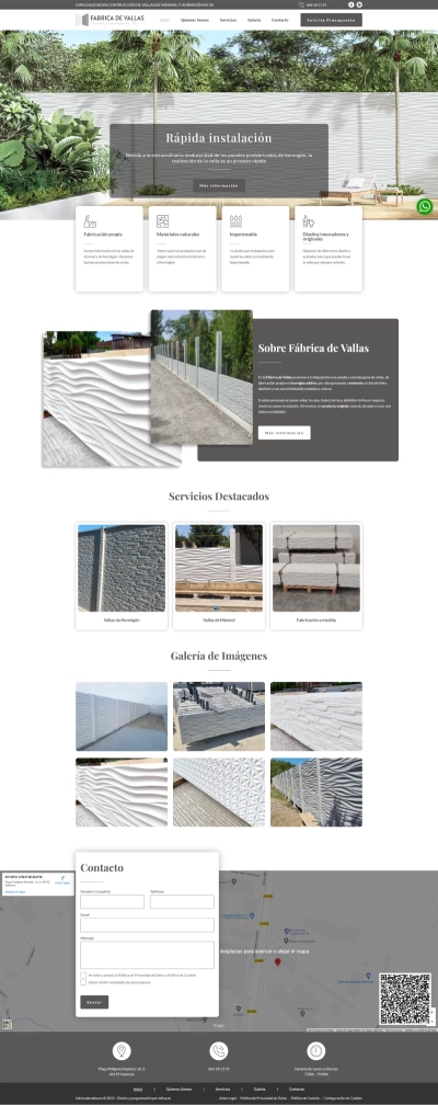 Web corporativa a medida para Fábrica de vallas