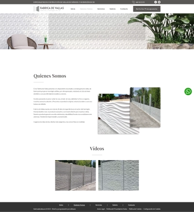 Web corporativa a medida para Fábrica de vallas