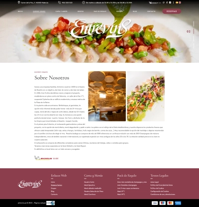 Desarrollo web para restaurante con estrella Michelin Entrevins