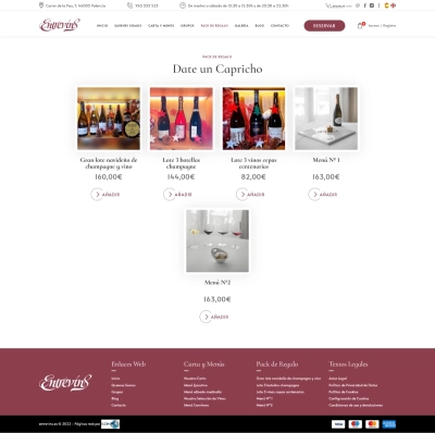 Desarrollo web para restaurante con estrella Michelin Entrevins